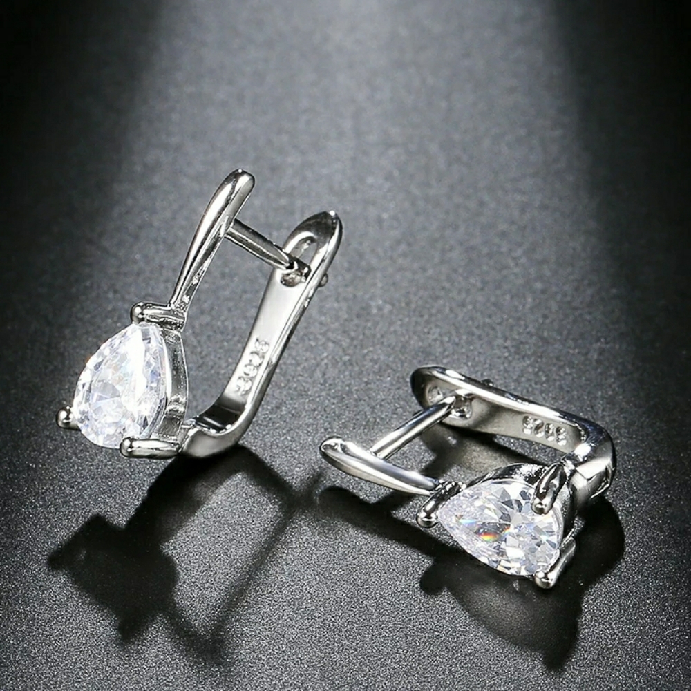 New Silver Cubic Zirconia Earrings